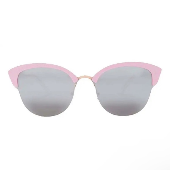 AQS Cat Eye Mirror Sunglasses Pink Frame Gray Lens Made Italy 🇮🇹 AQUASWISS NWT - Picture 4 of 10